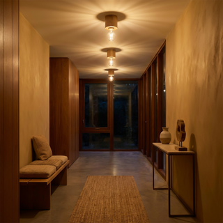Plafonnier en bois naturel – Luminaire en bois minimaliste avec éclairage d'ambiance réglable