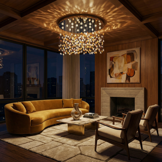 Modern Crystal Chandelier – Elegant LED Lighting for Living Room & Dining