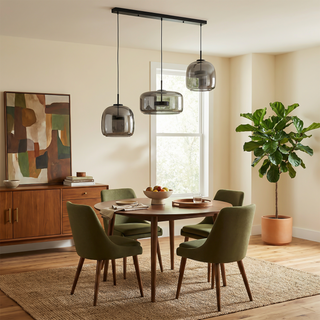 Nordic Glass Pendant Light – Minimalist Pendant Light with Polished Steel Finish