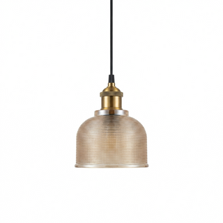 Colored Glass Pendant Light – Modern Dining Room Lighting With Amber Shade