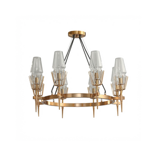 Gold Pendant Light – Modern Opal Glass Chandelier With Warm Ambient Lighting