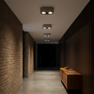 Plafonnier en béton gris – Plafonnier moderne minimaliste | Luminaire compact et durable