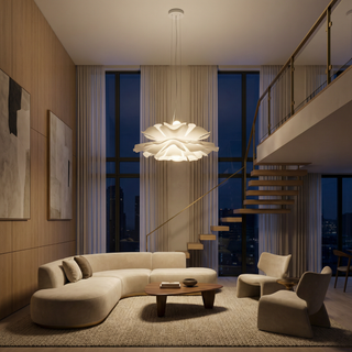 Minimalist Paper Chandelier – Soft White Bedroom Lighting | Lumavera Lighting