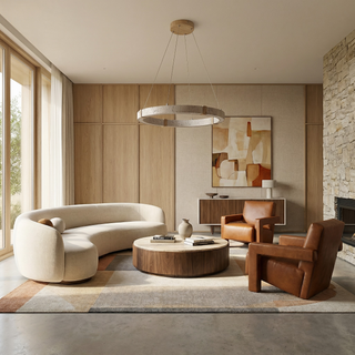 Stone Steel Chandelier – Contemporary Dining Room Lighting | Dimmable LED Fixture
