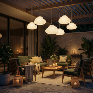 LED Pendant Light – Metal Acrylic Lamp | Soft Warm Outdoor Garden Lighting