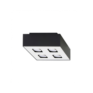 Black Square Ceiling Light – Minimalist 4 Spot Adjustable Modern Fixture