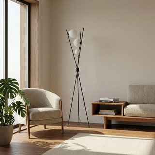 Floor Lamp – Modern Energy Efficient Lighting with Transparent Glass Balls