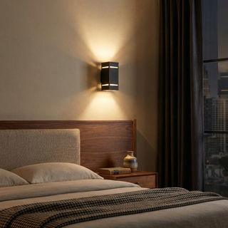 Applique Murale Noire Moderne - Lampe Murale Contemporaine en Aluminium | Éclairage Minimaliste Élégant