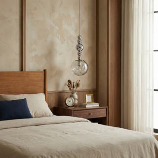 Chrome Pendant Light – Designer Metal Pendant Lamp for Stylish Bedroom Lighting