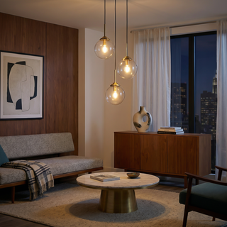 Polished Glass Pendant Light – Modern LED Ceiling Lamp | Living Room Lighting