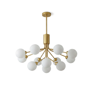 Modern Iron Chandelier | Frosted Glass Lighting with G9 Socket Lamp for Living Room