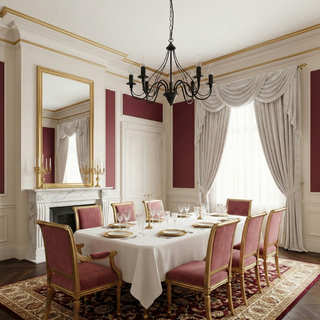 Black Candle Holder Chandelier - 5 Flame Candlestick Lighting for Living Room