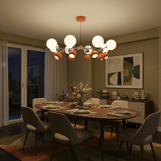 Metal Ceiling Light – Modern Warm LED Blown Glass Lamp with Soft Ambient Lighting