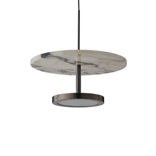 Natural Stone Pendant Light – Black LED Adjustable Hanging Light Bedroom