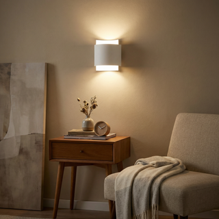 White Steel Wall Light – Modern Designer Wall Lamp with Adjustable Intensity