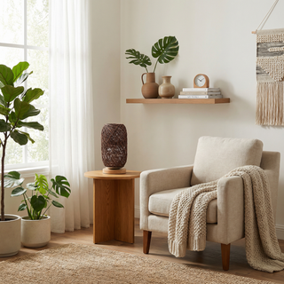 Rattan Wood Lamp – Natural Table Lamp With Woven Rattan Shade & Wooden Base