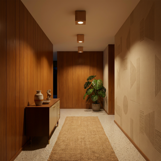 Plafonnier en bois naturel – Lampe en bois scandinave pour l'éclairage du salon