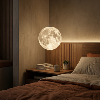 Modern LED Pendant Light – White Metal Lamp With Integrated LED Bulb