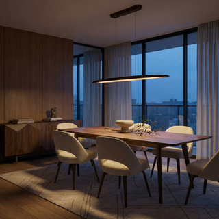 Dimmable Wooden Pendant Light - Modern Kitchen Island Lamp With Remote Control