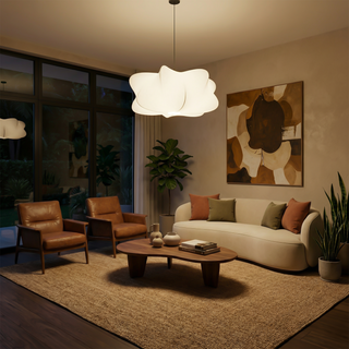 Silk Pendant Light – Japanese Pendant Lamp With Hand-Woven Silk Fabric For Living Room