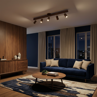 Wood Ceiling Light – Adjustable Surface Mounted Light with Directional Spot Lamp