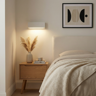 White Ceramic Wall Light – Modern Wall Sconce | Ambient Lighting Fixture