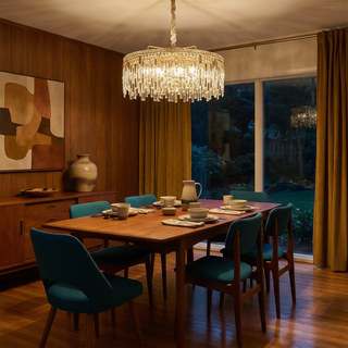 Contemporary Pendant Light – Modern Chandelier with Fluorescent Rings & Elegant Glow