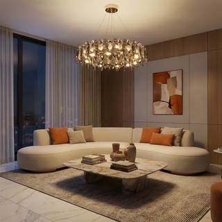 Crystal Pendant Light – Modern Dimmable Lamp with Remote Control for Living Room