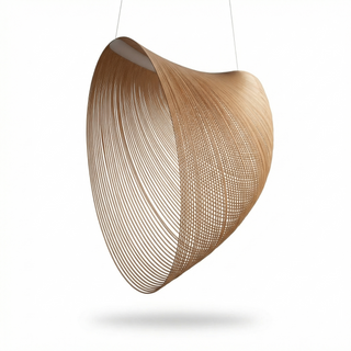 Suspension Bambou – Lampe LED Réglable Tressée à la Main pour Salon et Salle à Manger