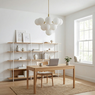 Nordic Glass Chandelier – Modern Ceiling Light with Frosted Glass Shades