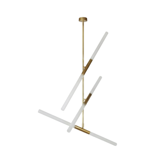 Gold Pendant Light – Modern Metal Pendant Lamp with Frosted Glass Diffuser