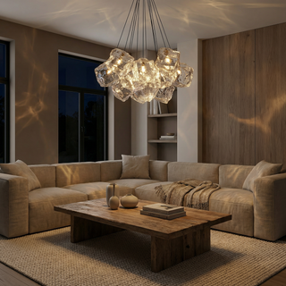 Modern Glass Pendant Light – Elegant Dining Room Lighting with Remote Control