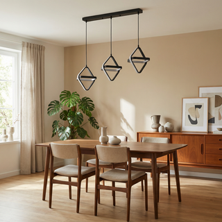 Modern Pendant Lamp – LED Pendant Light with Polished Steel Finish for Dining Room