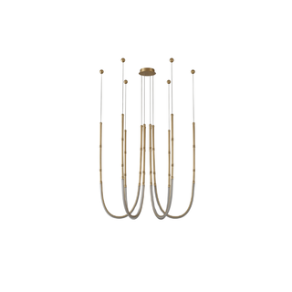 Black Metal Chandelier – Modern Ceiling Light With Tubular Curve Design