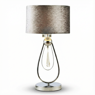Crystal Table Lamp – Elegant Flannel Lampshade with Teardrop Design for Bedroom