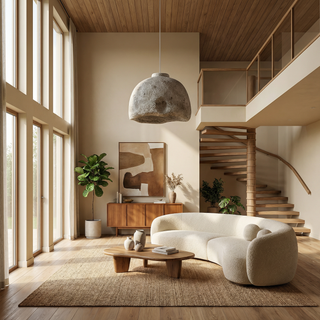LED Polymer Chandelier – Modern Pendant Light with Natural Polymer Shade