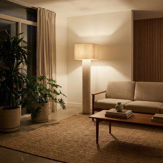 Fabric Floor Lamp – Modern Metal Wabi Sabi Lamp with Soft LED Lighting