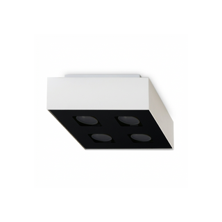 Minimalist Ceiling Light – Square White 4 Spot Adjustable Spotlights Lamp