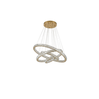 Layered Ring Chandelier – Modern Adjustable Height Lighting Sculpture in Black or Gold