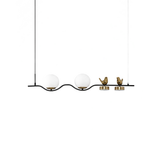 Milky Glass Pendant Light – Modern Two-Ball Pendant Lighting With Soft Warm Glow