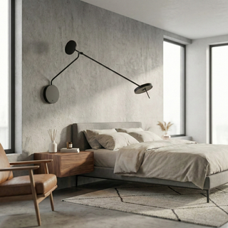 Black Metal Wall Light – Modern Wall Sconce with LED for Bedroom & Office