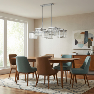 Crystal Pendant Lamp – Modern E14 Light Fixture | Dimmable Dining Room Lighting