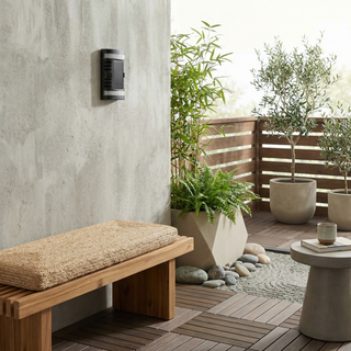 Outdoor Wall Lamp – Black Aluminum Terrace Wall Light with Warm LED Garden Lighting