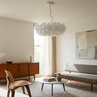 Modern Crystal Chandelier – Luxury Ceiling Light with Gold Lampshade for Living Room