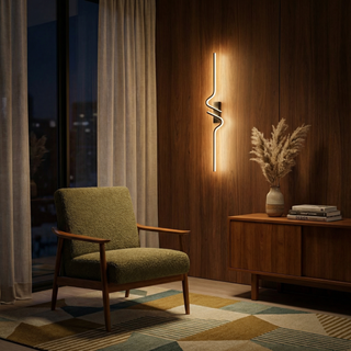 Black Aluminum Wall Sconce – Spiral Light Fixture | Modern LED Lighting
