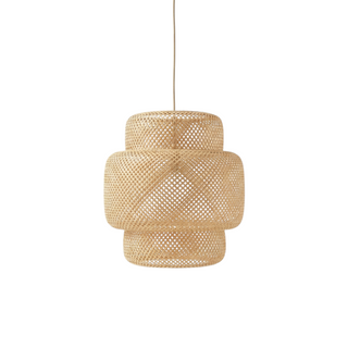 Suspension en bambou – Plafonnier tissé à la main avec éclairage LED doux