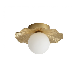 Golden Ceiling Light - Elegant Lotus Leaf Design Warm LED Lighting Fixture