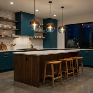 Pendant Lamp – Glass Pendant Light With E27 LED Bulbs & Warm Lighting Ambiance