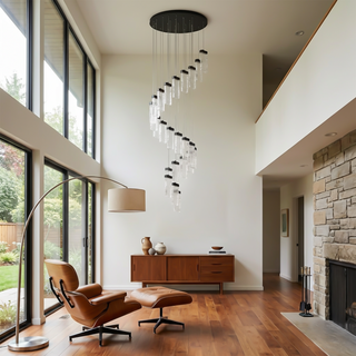 Modern Crystal Chandelier – Elegant Cord Suspended Fixture With Remote Control
