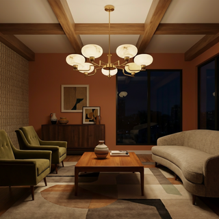 Modern Iron Chandelier – Stylish Ceiling Light with LED for Living Room Lighting
